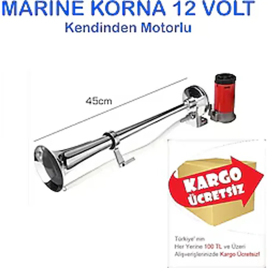Gemi-Tır Kornası Marine Korna 12Volt Nikelaj