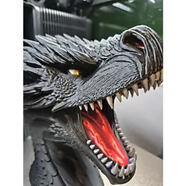 Genç 3D Ejderha Tasarımlı Kulaklık Standı Dragon Headphone Holder Oyuncu Masası Aksesuarı ve Kulaklık Tutucu - Siyah