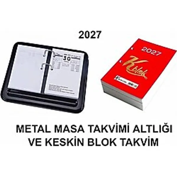 GENC DIJITAL BASKI Keskin 2027 Masa Takvimi ve Metal Takvim Altlığı