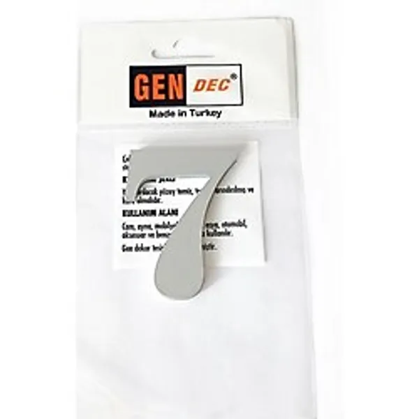 Gendec Kapı Numarası 7Cm No:7 Metalik Gri Kendinden Yapışkanlı Nu