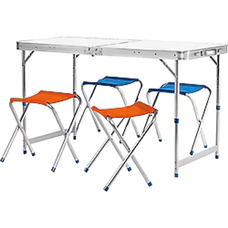 General Camp 9432 120x60 cm 4 Kişilik Alüminyum Kamp Masa Sandalye Takımı