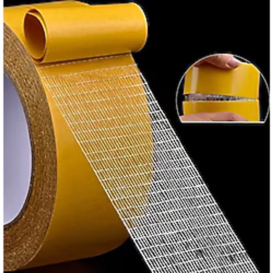 Geniş 10 Metre x 5 Cm Çift taraflı Süper Güçlü Yapışkan Yapıştırıcı Bant Isıya Dayanıklı
