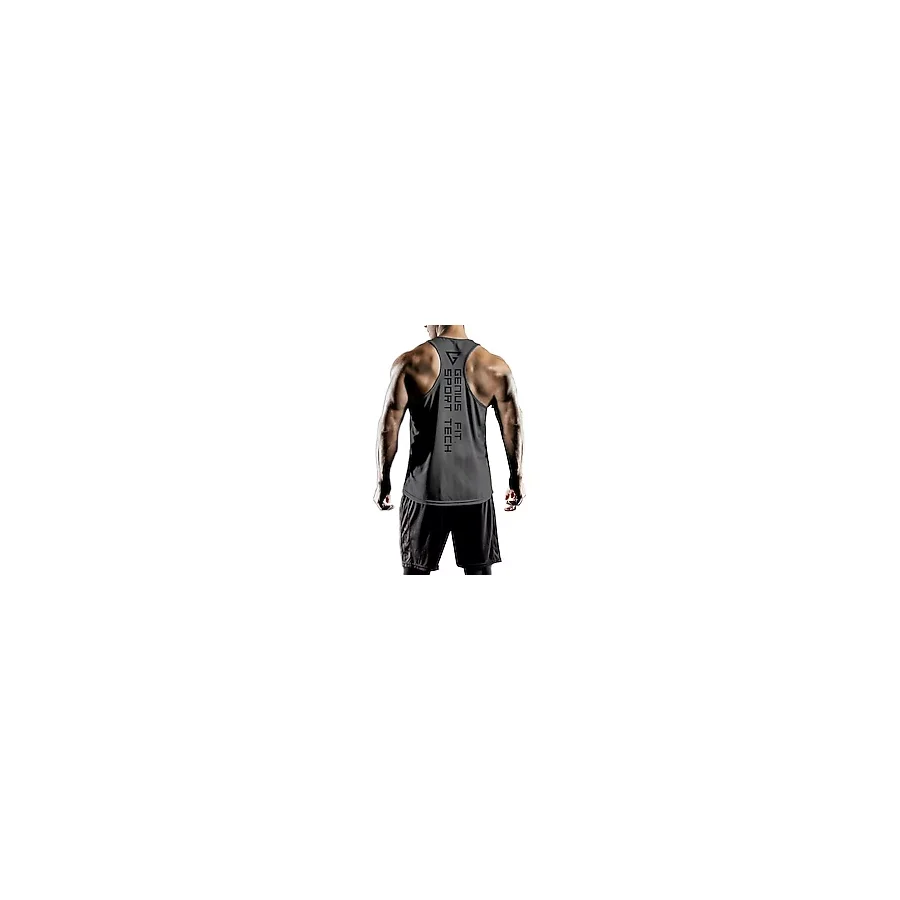 Genius Store Erkek Dry Fit Y-Back Gym Fitness Sporcu Atleti Genıus-Fıt Füme L