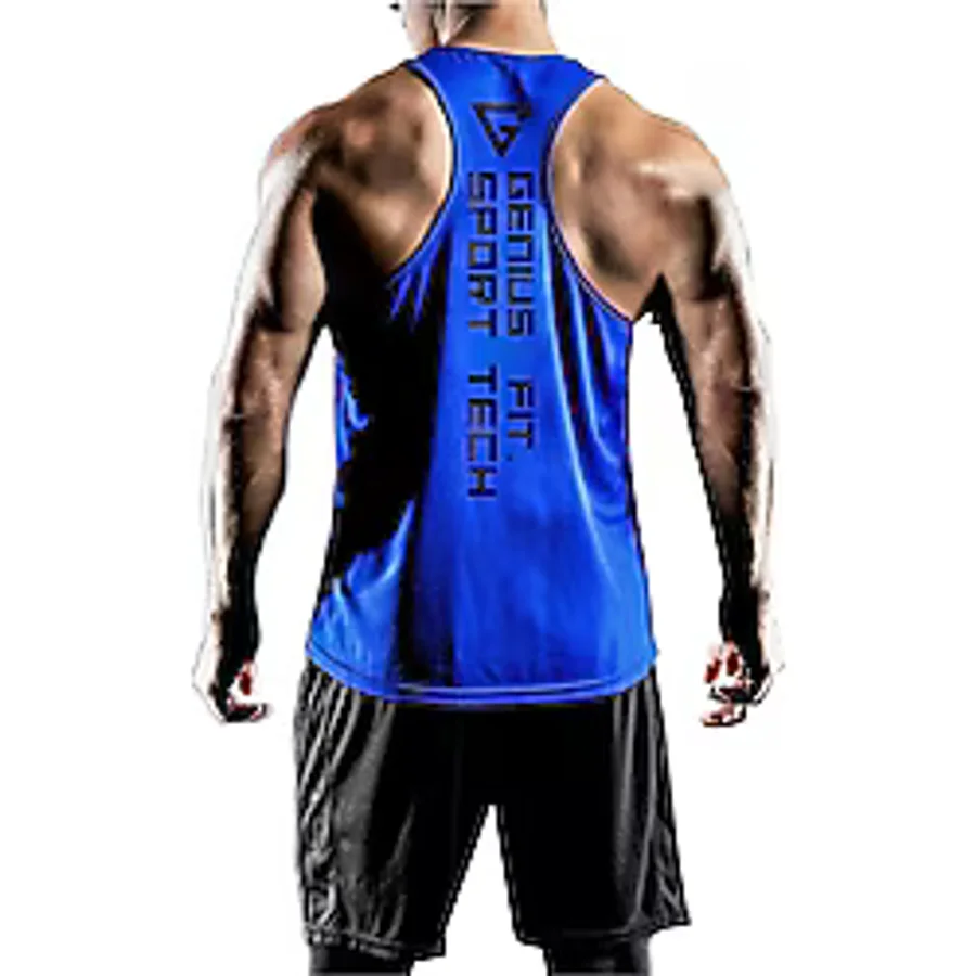 Genius Store Erkek Dry Fit Y-Back Gym Fitness Sporcu Atleti Genıus-Fıt - Mavi