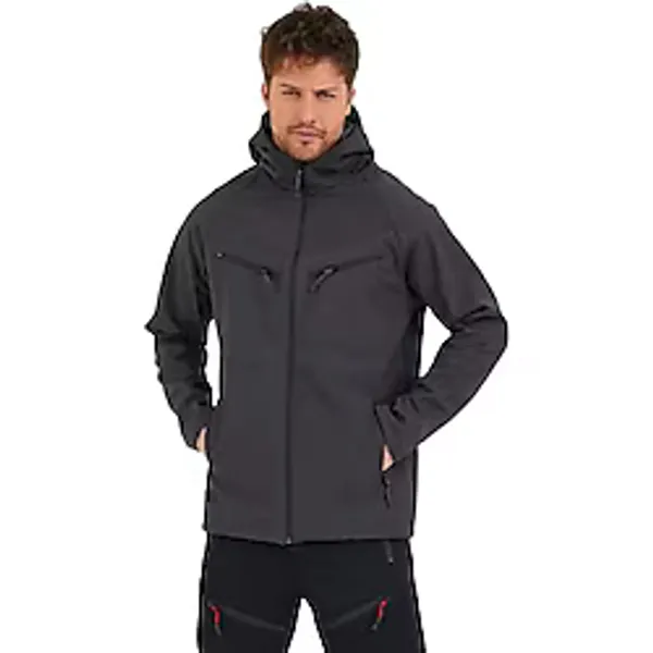 GENIUS STORE Erkek Spor Mont Softshell Outdoor Su ve Rüzgar Geçirmez Ceket 4 Cepli (FÜME-4C / M)