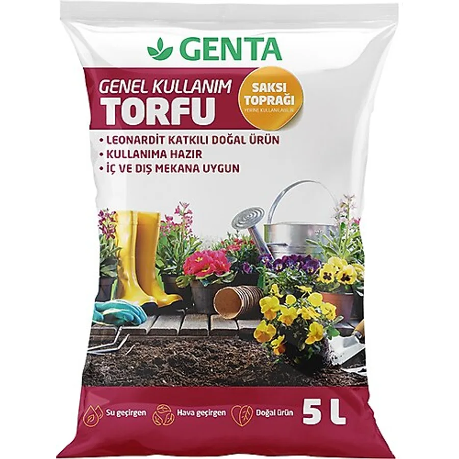 Genta Genel Kullanım Torfu Saksı Toprağı 5 Lt