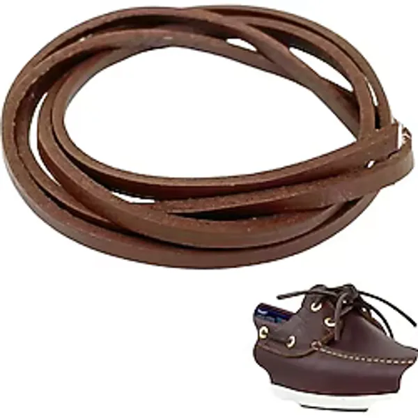 Gerçek Deri Bağcık 150 cm-1 Adet, Nubuk Timberland Dexter vb. Ayakkabılara Uyumlu Loafer ve Makosen Ayakkabılar için Uygun 3x2 mm Kalınlıkta Hakiki Deri Ayakkabı Bağcığı (Kahve)