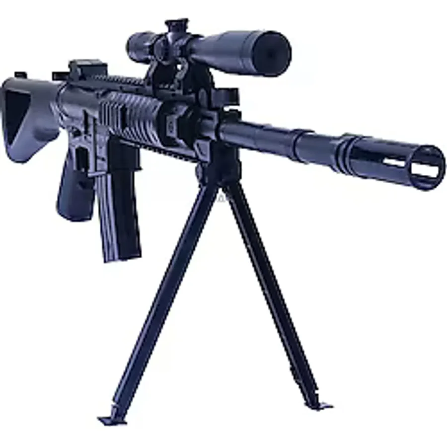 Gerçek Görünümlü Lazerli Ayaklı Dipçikli Şarjörlü Boncuk Atan Sniper Keskin Nişancı Oyuncak Tüfek Tabanca