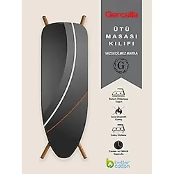 Gercella (hediyeli )hybrid Turuncu Ütü Masasi Kilifi Bezi Örtüsü Gri