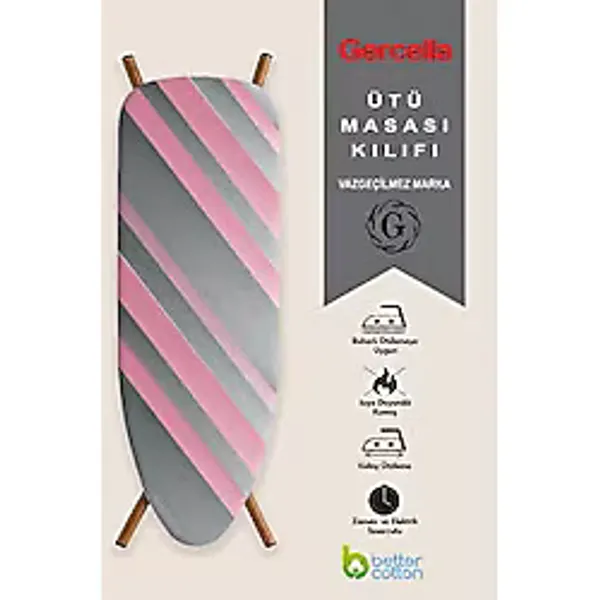 Gercella (hediyeli) Pink Dream Ütü Masasi Kilifi Bezi Örtüsü Pembe
