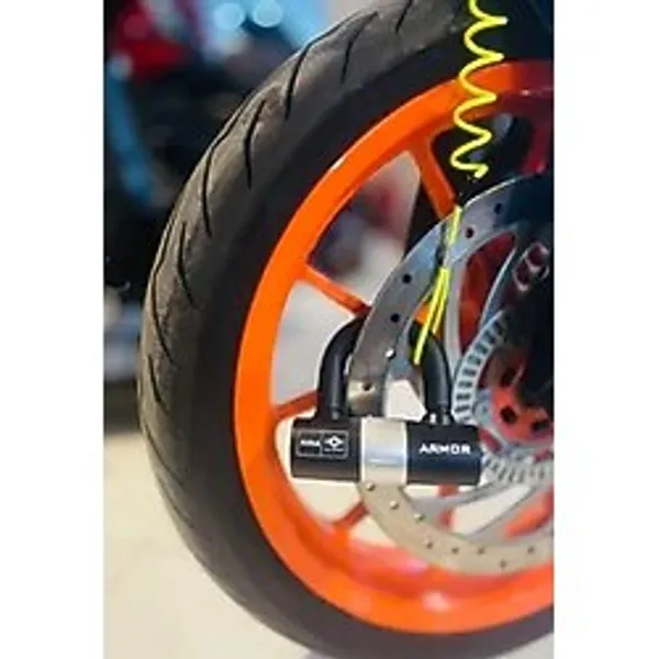 Geseus Armor 781 Mv Motosiklet Disk Kilidi U- Bar Kelepçeli Çelik Kilit 16mm Çap+hatırlatma Kablosu Siyah
