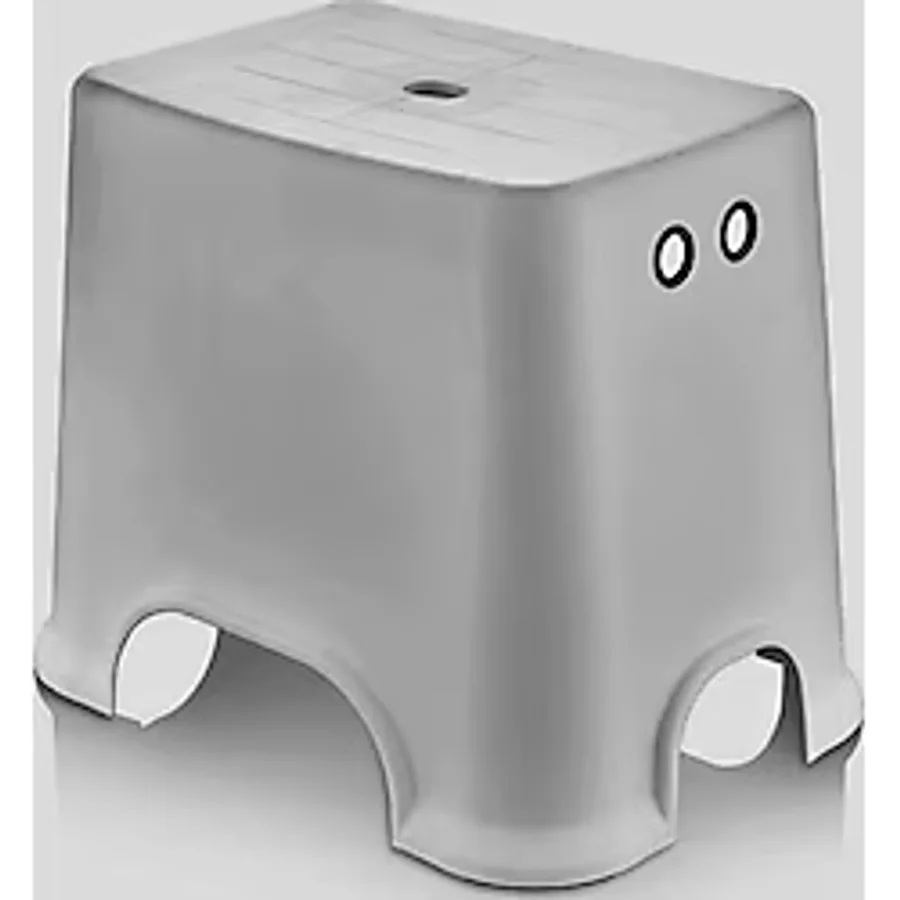 Geseus Banyo Taburesi Çok Amaçlı Tabure Kaymaz Ayakalı MAX-140KG Taşıma Kapasitesi-Açık GRI-5171-84G