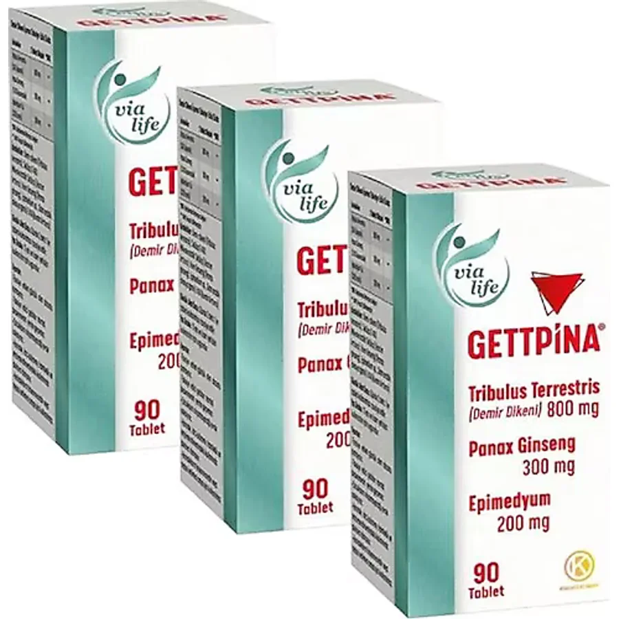 Gettpina Tribulus, Gingseng, Epimedium 90 Tablet - 3'lü