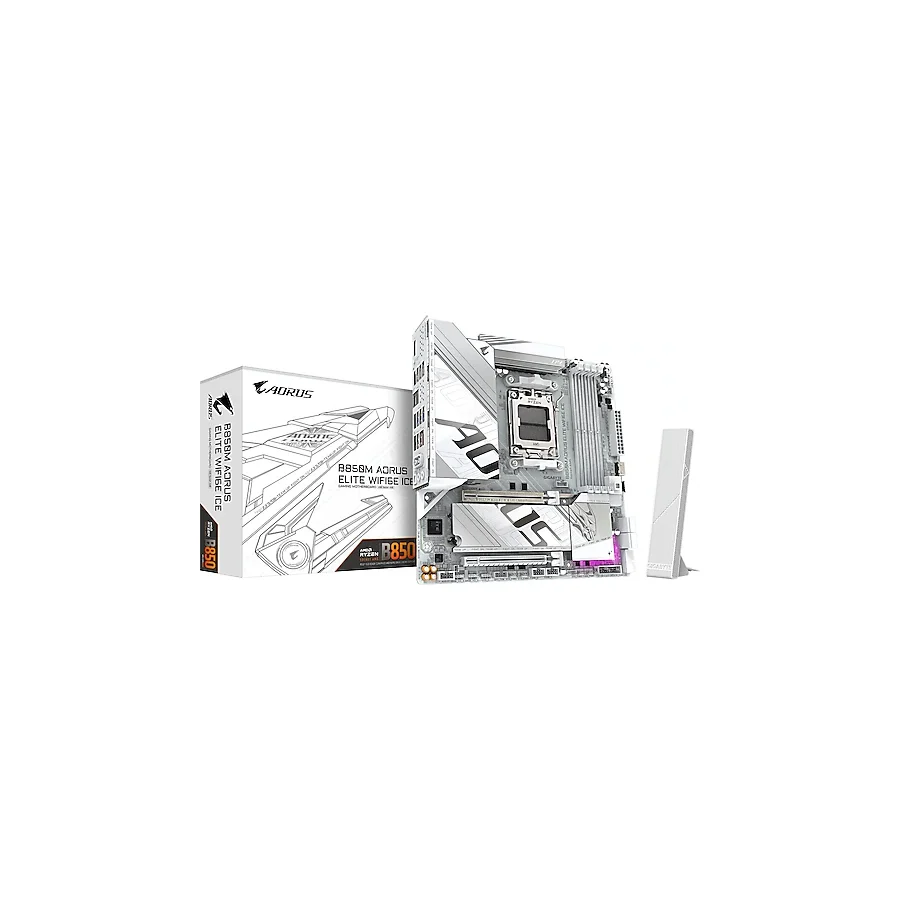 Gigabyte B850M Aorus Elite WIFI6E Ice AMD AM5 DDR5 Micro ATX Anakart