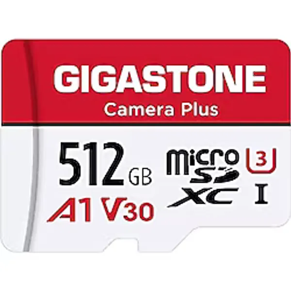 Gigastone Camera Plus 512 GB Microsdxc Hafıza Kartı + Sd Adaptörü, Aksiyon Kamerası Drone ve Tablet İçin, 100 Mb/s'ye Kadar Okuma Hızı, Full Hd Video Kaydı, A1 U3 Sınıf 10 Mikro Sd Kart Uhs-I