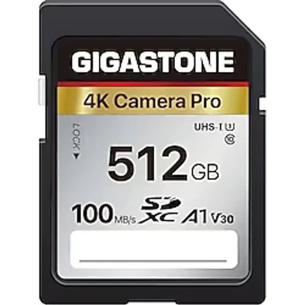 Gigastone Gıgastone 512 GB Sdxc Hafıza Kartı, 4K Camera Pro, 100 Mb/s'ye Kadar, Canon Sony Nikon Olympus Dijital Kameralarla Video Kayıtları İçin, A1 V30 Uhs-I U3 Sınıf 10