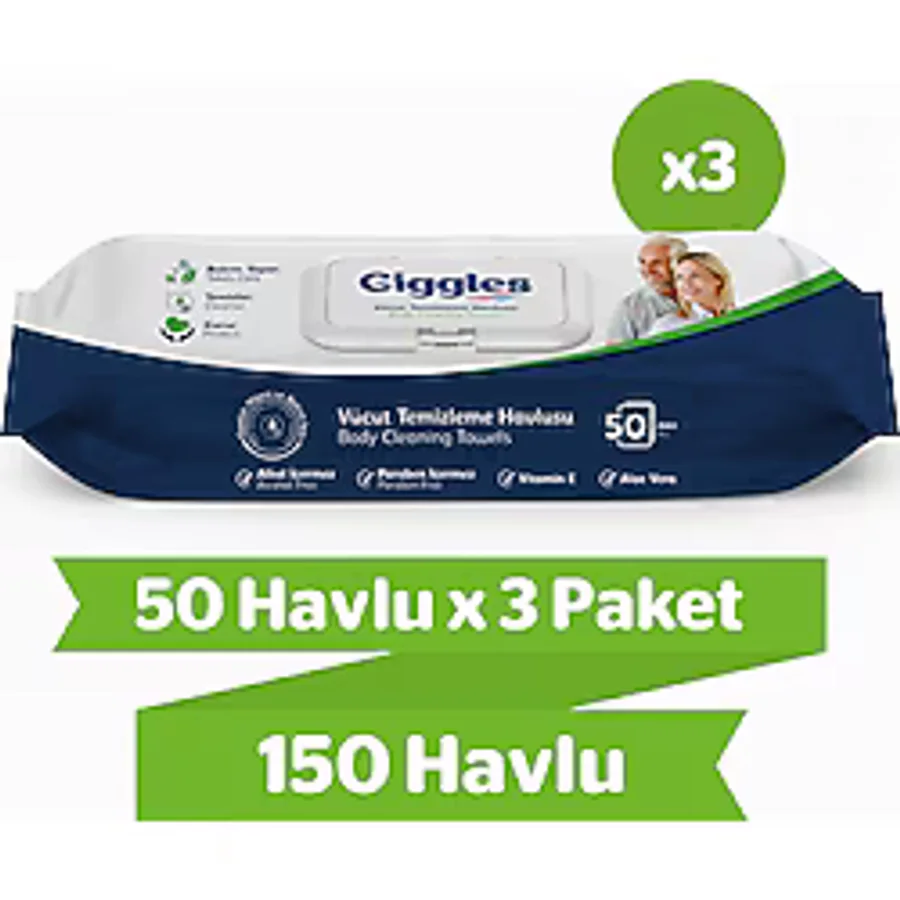 Giggles 50'li 3 Adet Vücut Temizleme Havlusu