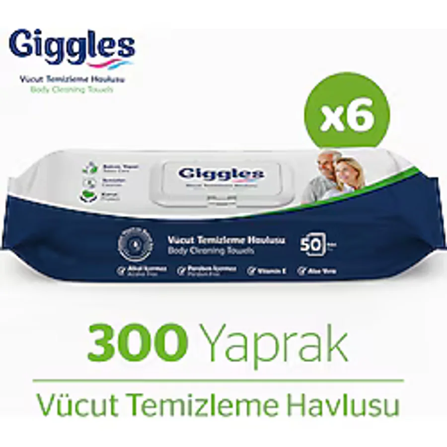 Giggles 50'li 6 Adet Vücut Temizleme Havlusu