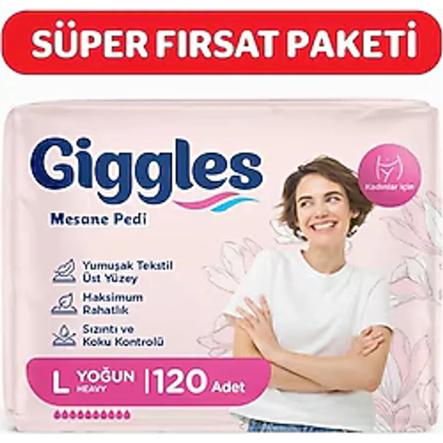 Giggles Large Yoğun 10'lu 12 Adet Kadın Mesane Pedi
