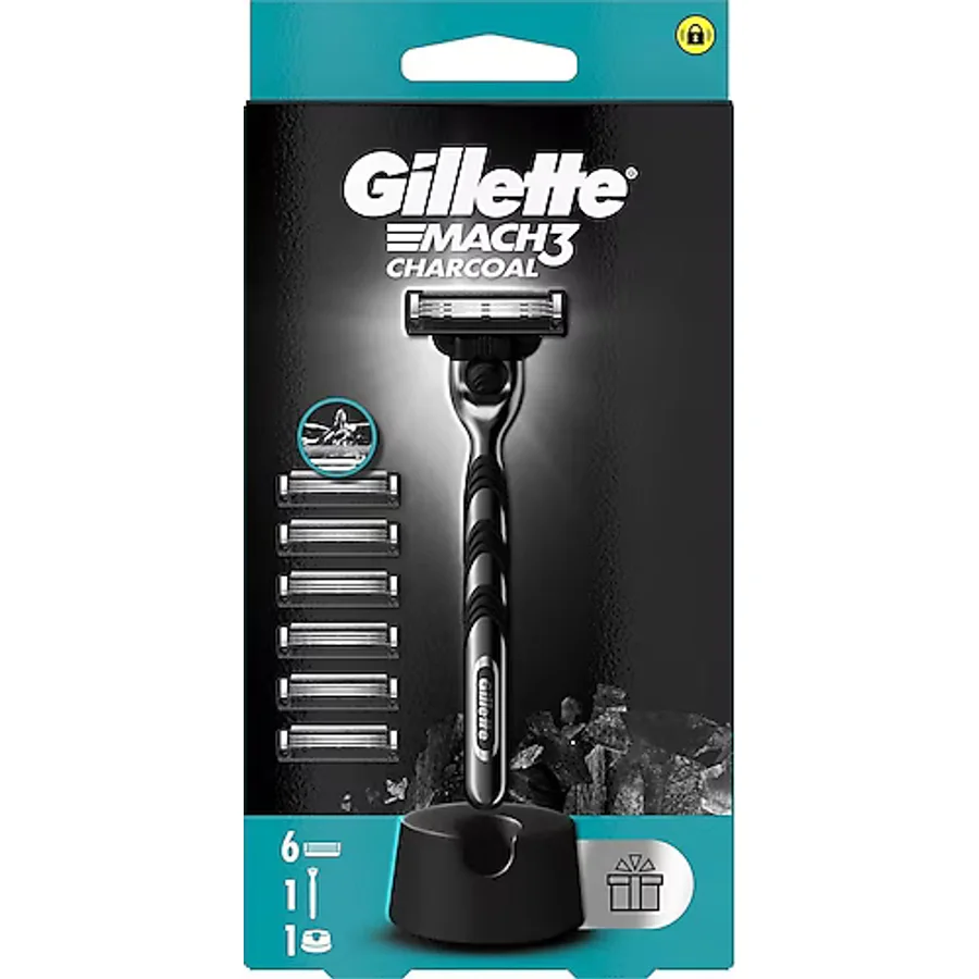 Gillette Mach3 Charcoal Standlı 6 Başlıklı Tıraş Bıçağı