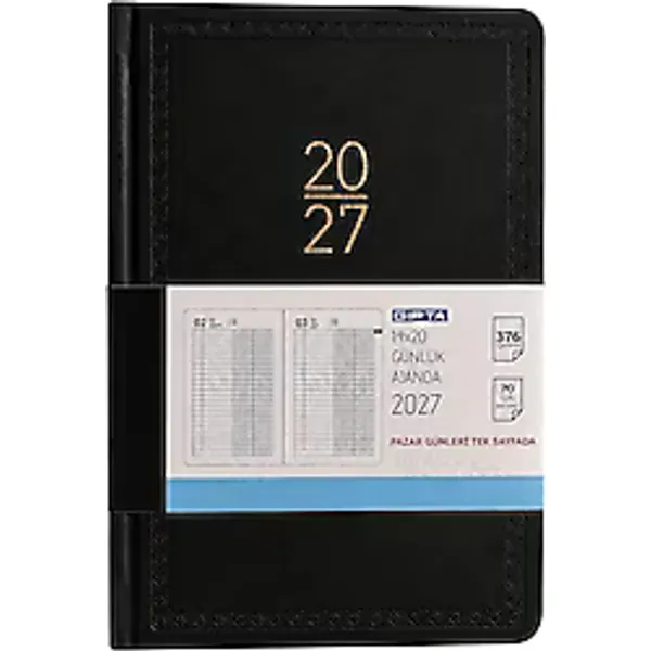 Gıpta 107-ECK 17x24 cm Siyah Çizgili Günlük 2027 Ajanda