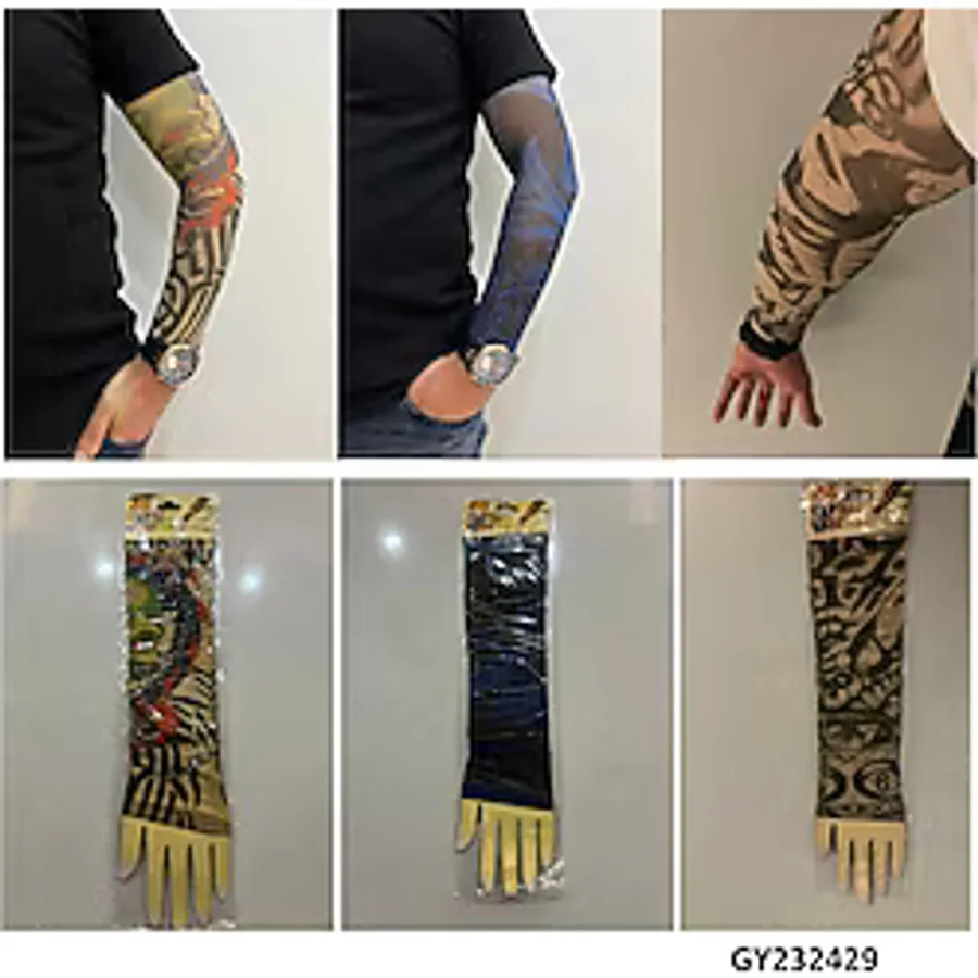 Giyilebilir Dövme 3 Çift 6 Adet Kol Çorap Dövmesi Sleeve Tattoo Set8