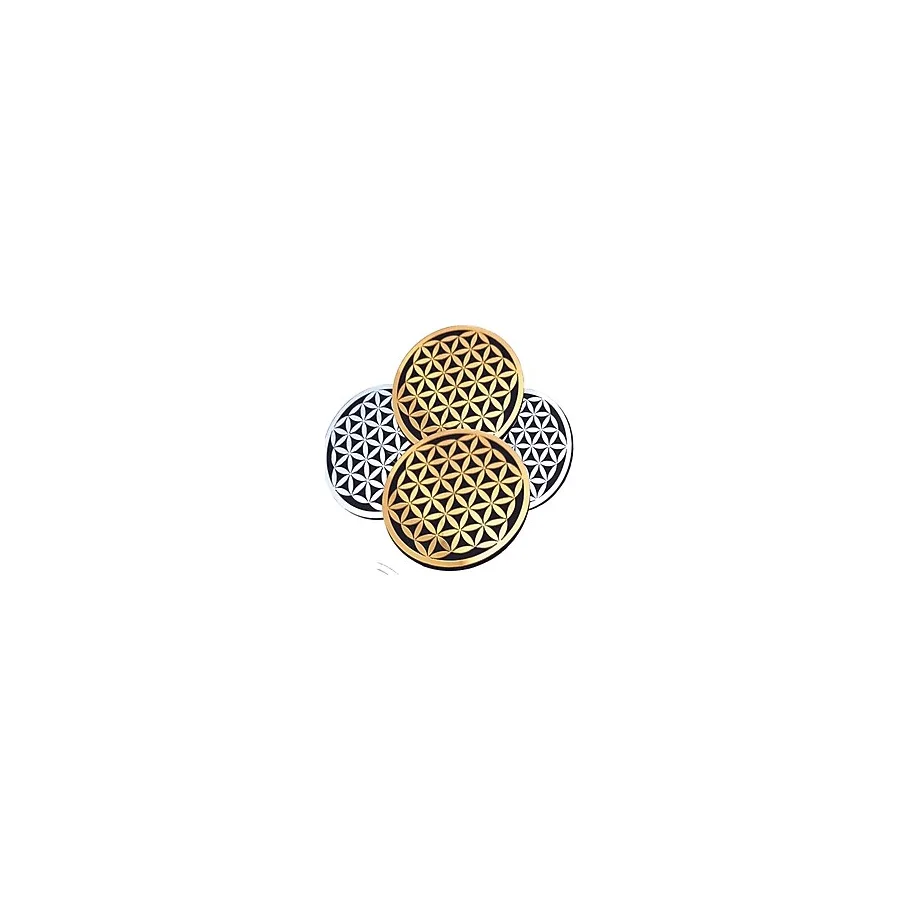 GİZEM SHOP Yaşam Çiçeği Kutsal Geometri Desenli Bardak Altlığı 4 Lü Takım