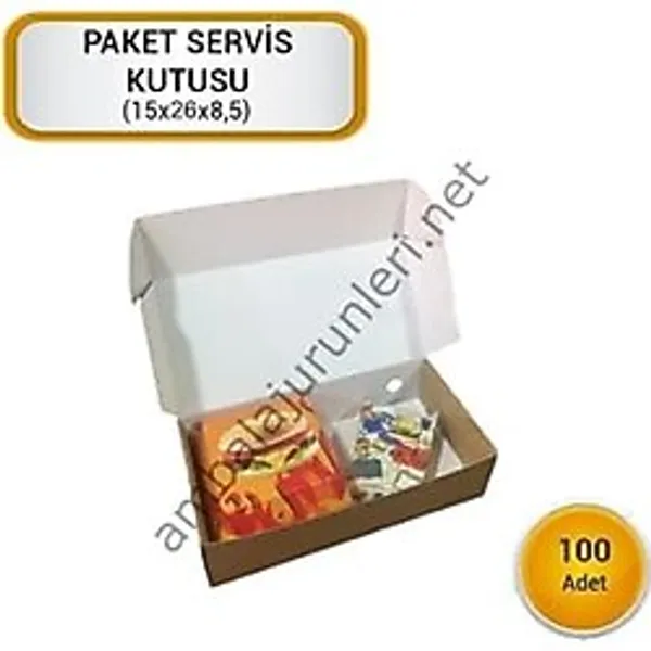Gizpak Fast Food Paket Servis Kutusu 26X15X7.5Cm