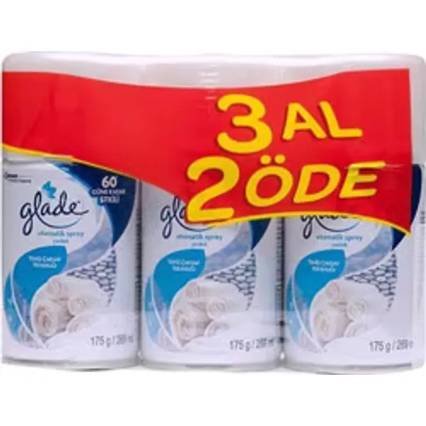 Glade Otomatik Sprey Temiz Çarşaf Ferahlığı 269 ml 3'lü Paket Yedek Oda Kokusu