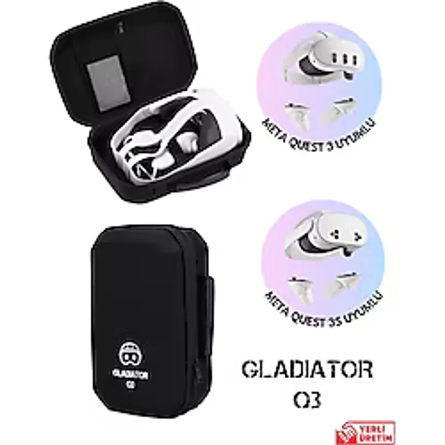 Gladiator Q3 Siyah Meta Quest 3 Çantası Quest 3 Ve 3s Uyumlu Özel Çanta