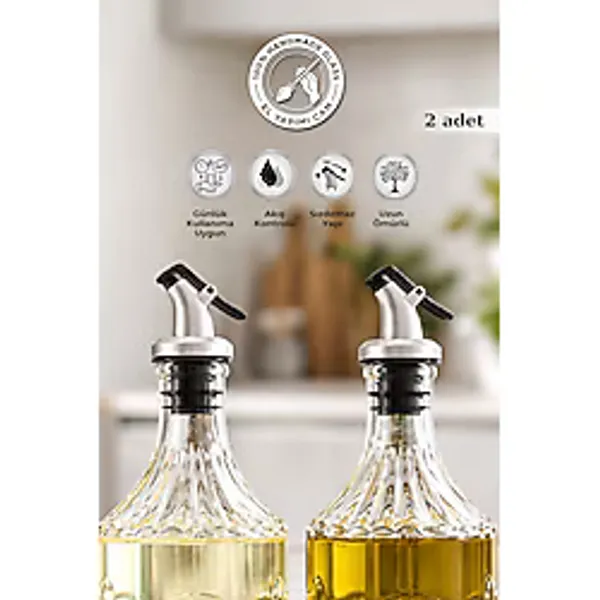 Glamis Selen Concept Akıllı Basmalı Yağdanlık Tıpası 2'li Set - Sızdırmaz Damlatmaz Universal Şişe Ağzı