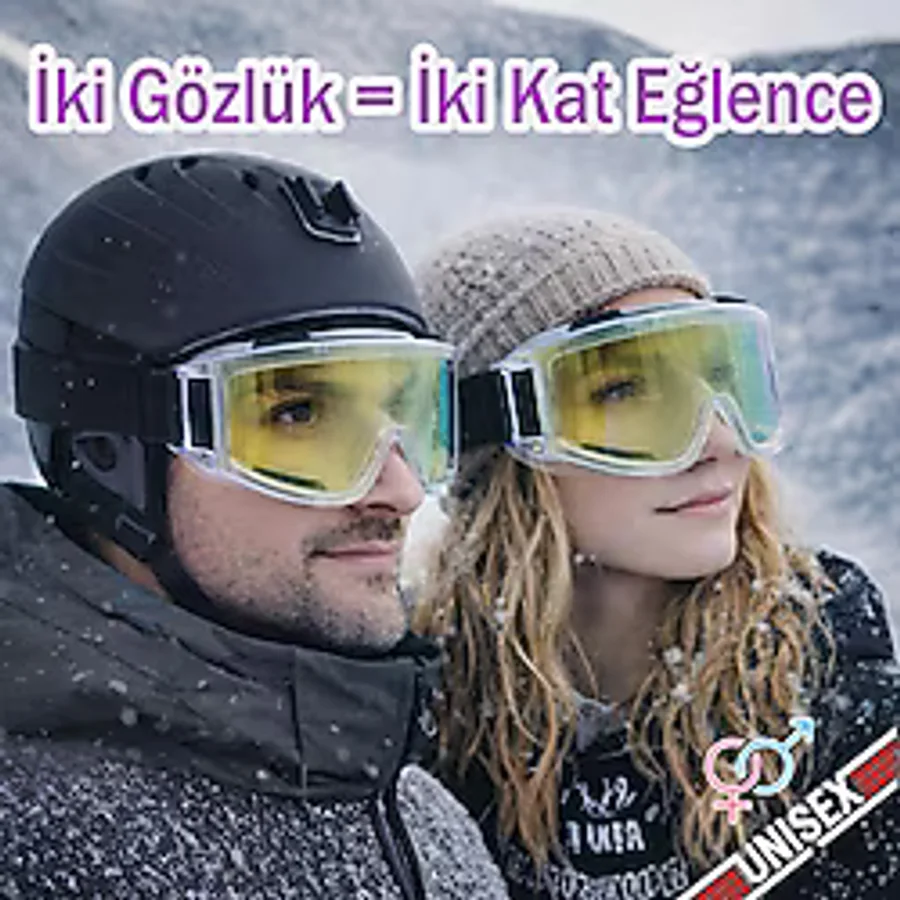Glaswen 2 Adet Kayak Gözlüğü Aynasız Gökkuşağı Ventilli Güneş Kar Koruyucu Gözlük Uv Korumalı Snowboard Glasses Gözlük - 150 cm - Çok Renkli
