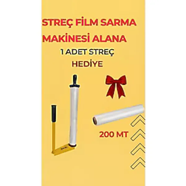 Glc Streçfilm Palet Streç Sarma Aparatı+Makinesi+Paketleme +Ambalaj + Streç Film Hediyeli - Sarı