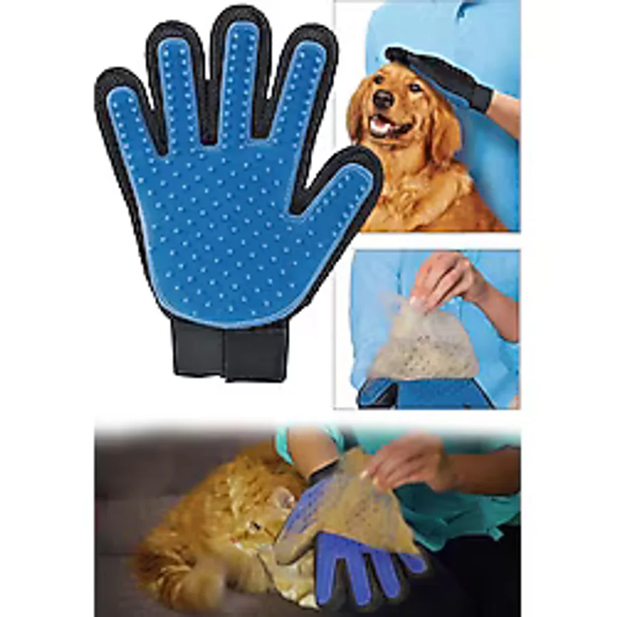 Glipet Kedi Köpek Tüy Toplama Eldiveni Mavi