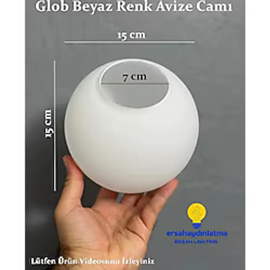 Glob Beyaz Avize Camı