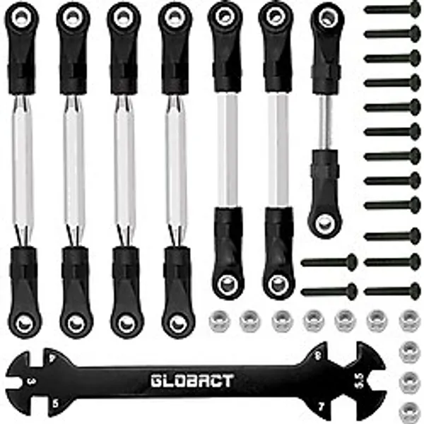 GLOBACT Ayarlanabilir Döner Toka/Bombeli Bağlantı Çubuğu Uçları Setleri/Anahtar RC 1/10 Traxxas Slash 4X4/2WD Yedek Parça 7'li Paket