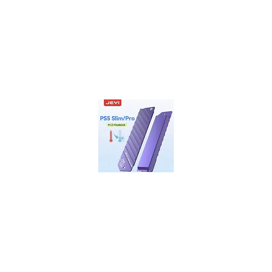 Global Jeyı Ps5 Slim/pro SSD Soğutucu Playstation 5 Slim/pro Nvme İçin M.2 2280 SSD Soğutucu Kapağı 2'si 1 Arada Soğutma Toz Geçirmez.yüksek Performanslı Ps5 Slim/ps5 Pro - Mor