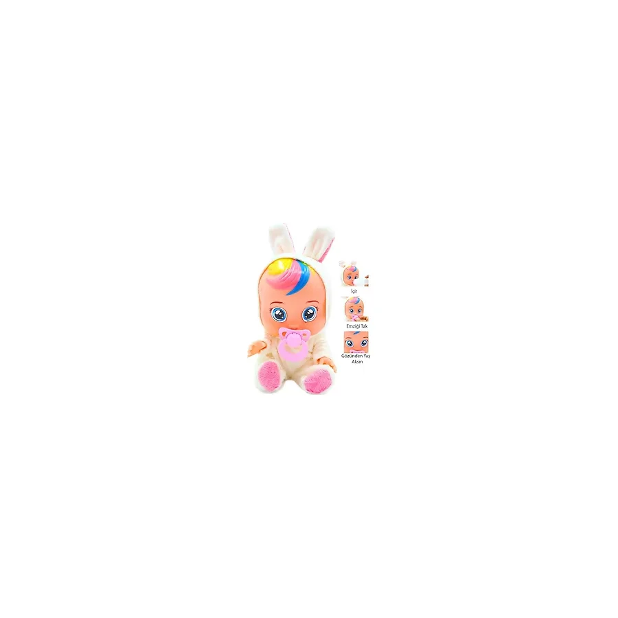 Global Toys Ağlayan ve Konuşan Et Bebek Beyaz ve Pembe Renkli 30 cm Çocuklar İçin Eğlenceli Oyun