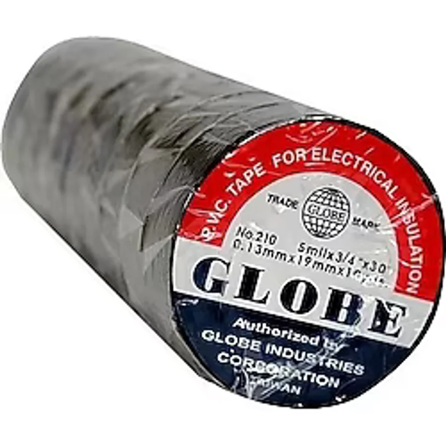 Globe 0,13MMx19MMx10YDS Pvc Elektrik Izolasyon Bantları - Siyah - 500 Adet