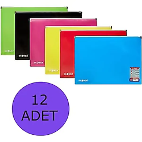 Globox Fermuarli A4 Dosya 12 Li Paket