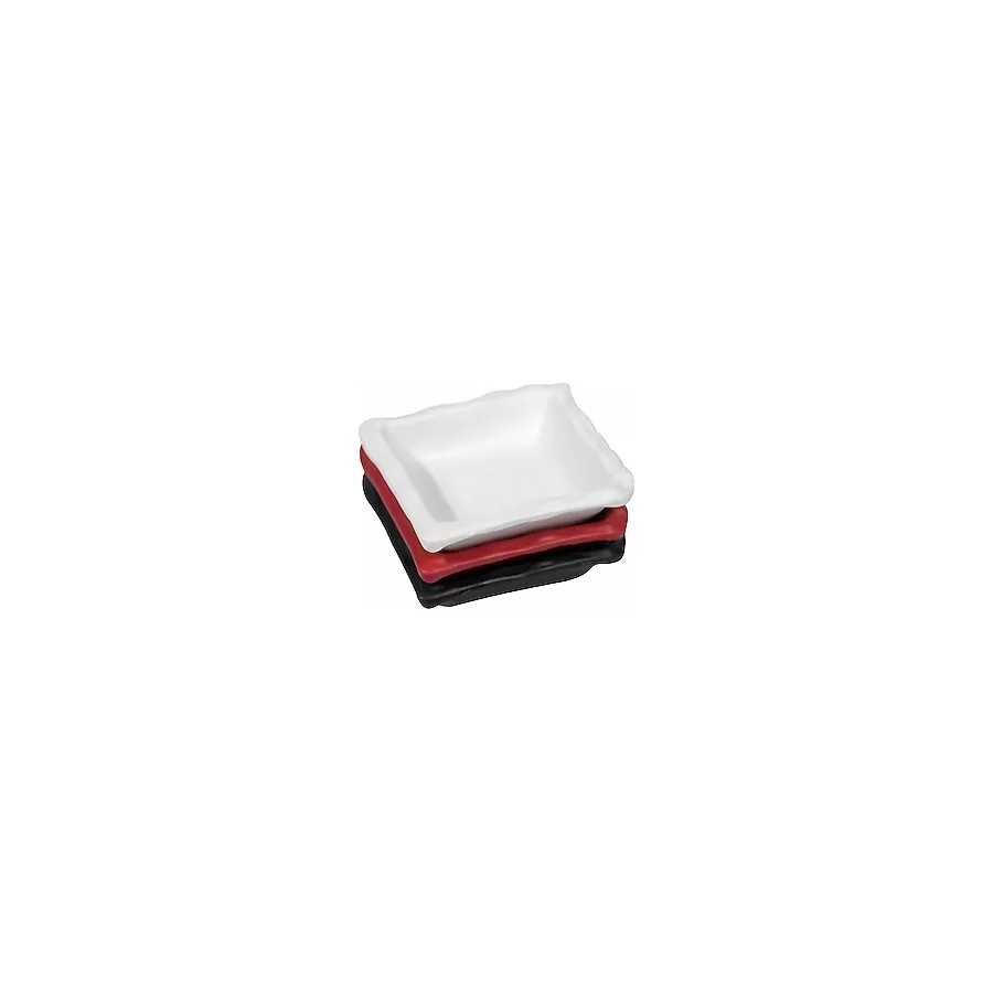 Globy Melamin Mini Kare Tabak Beyaz 9x9 cm 6'lı