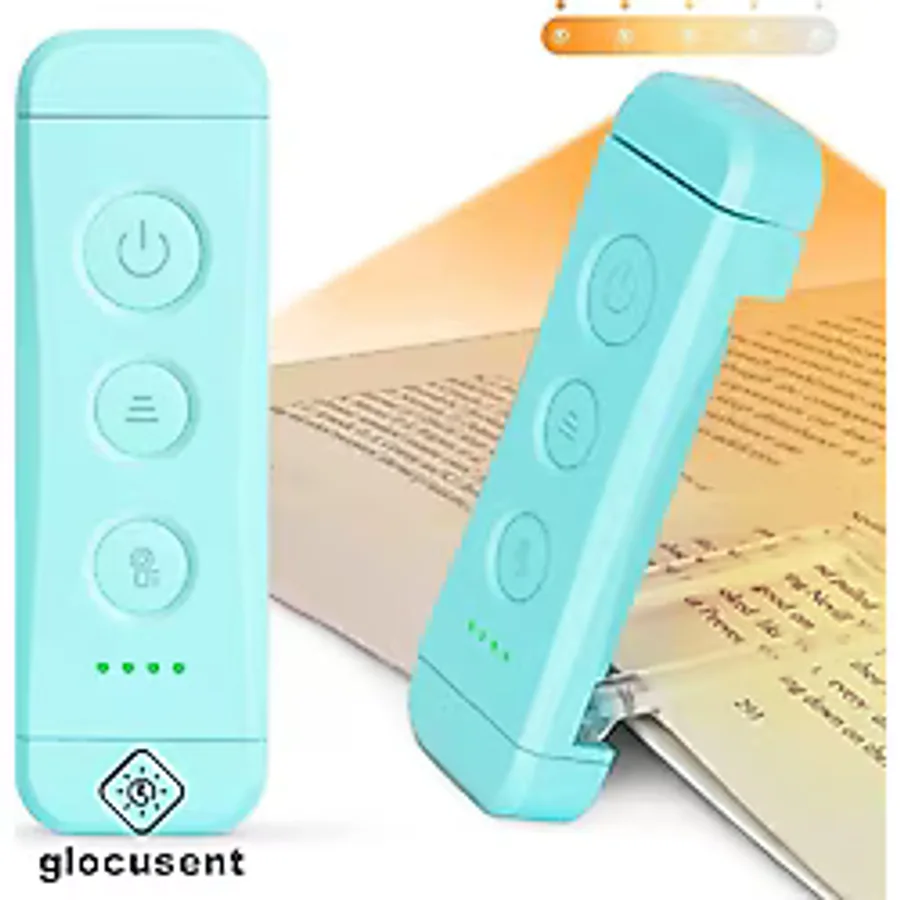 Glocusent USB Şarj Edilebilir LED Kitap Ayracı Arası Okuma Işığı Ayracı Portatif Şarj Edilebilir Mavi