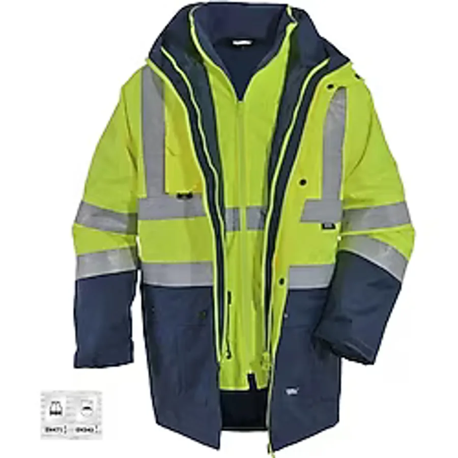 Glp Oxford 5+1 Reflektörlü Içi Çıkmalı Kışlık Parka Mont Sarı Lacivert