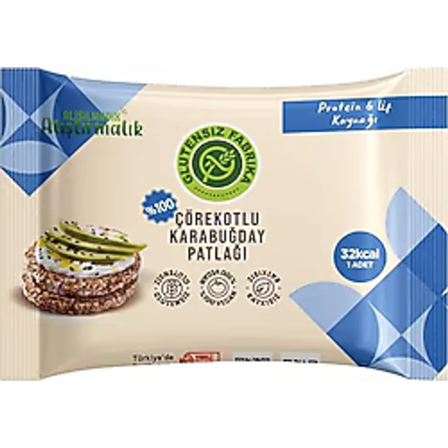 Glutensiz Fabrika Çörekotlu Karabuğday Patlağı 24 gr