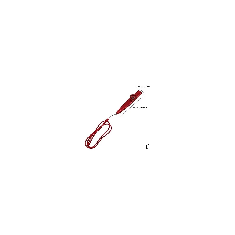 GMC MUSIC STORE Gmc Boyun Askı Ipli Metal Kazoo - Kırmızı
