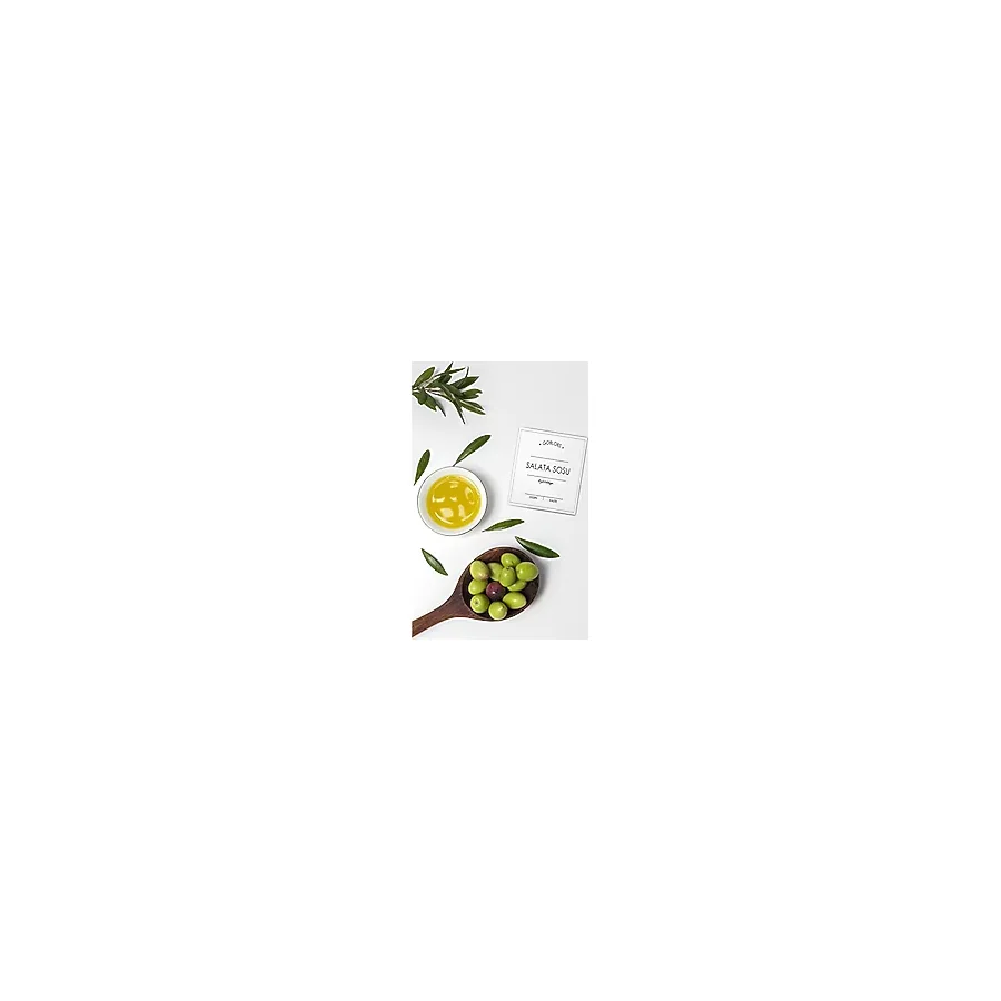 GO BLOBS Sticker Etiket Beyaz Salata Sosu Suya Dayanıklı Şişe Etiketi