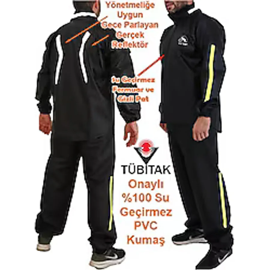 go out Motorcu Yağmurluk Max, (REFLEKTÖRLÜ) %100 Su Geçirmez PVC Kumaş ve Fermuar TÜBİTAK onaylı