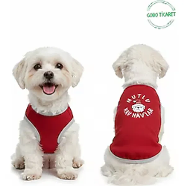 Gobo Mutlu Hav Hav'lar Yılbaşı Temalı Kedi Ve Köpek Kıyafeti Elbisesi Yeni Yıl Tasarım Xsmall/Xs/Beden 0