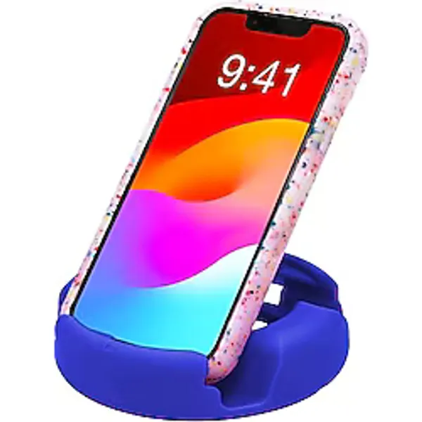 GoDonut Plus+ Telefon Standı - Taşınabilir Montaj Aksesuarı - Şarj Bağlantı Noktası Erişimi - Tablet, iPhone ve Çoğu Akıllı Telefon ile Uyumlu - Mavi