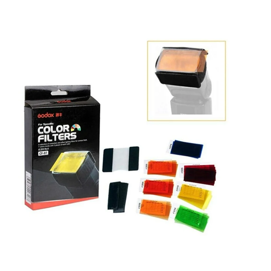 Godox Cf-07 Tepe Flaş İçin Renkli Filtre Seti